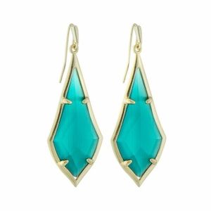 NWT Kendra Scott "Olivia" Emerald Earrings